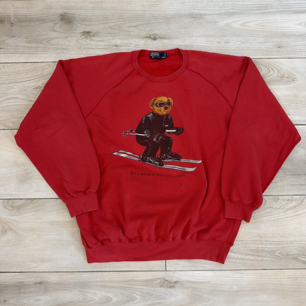 Vintage Polo Bear Ralph Lauren RL 2000 Ski Crewneck Sweater 1992 90s Rare OG XL